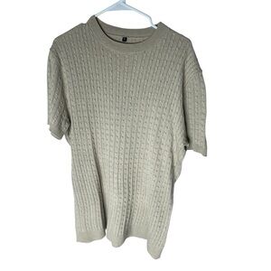 Men’s cable knit sweater short sleeve XL